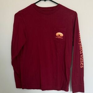 Vineyard Vines Men's Long-Sleeve Pocket Tee - Deep Wine